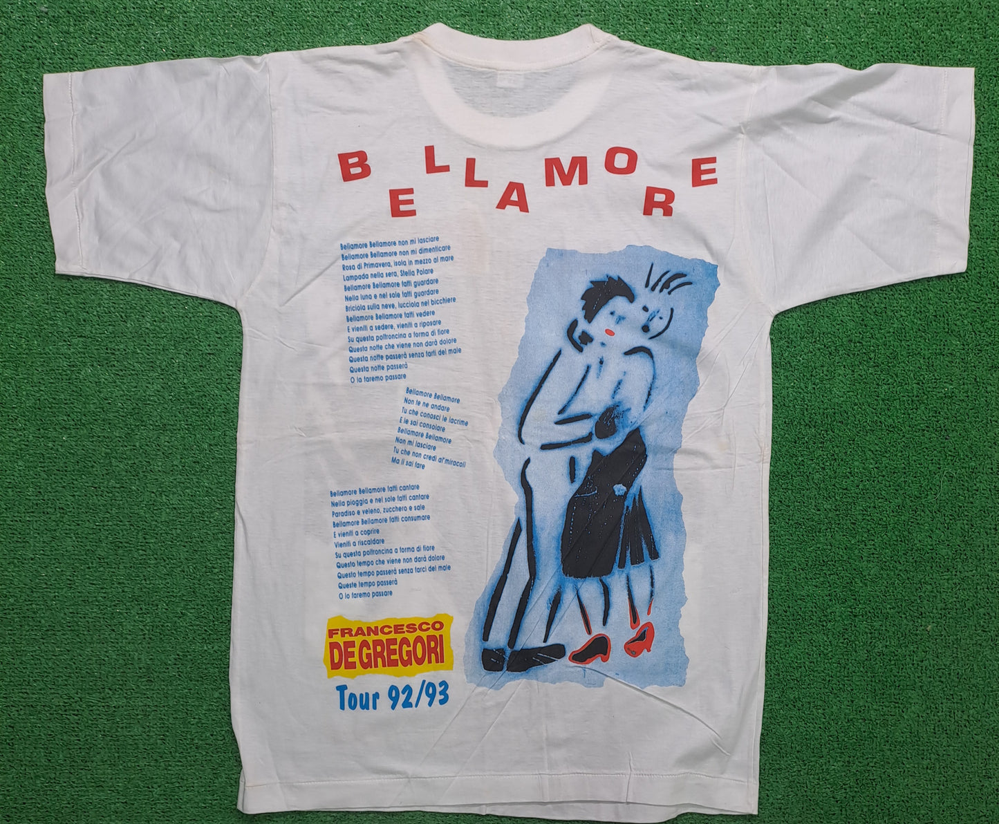 Camiseta T-shirt Francesco de Gregori Tour 92-93 Bellamore Vintage 90s