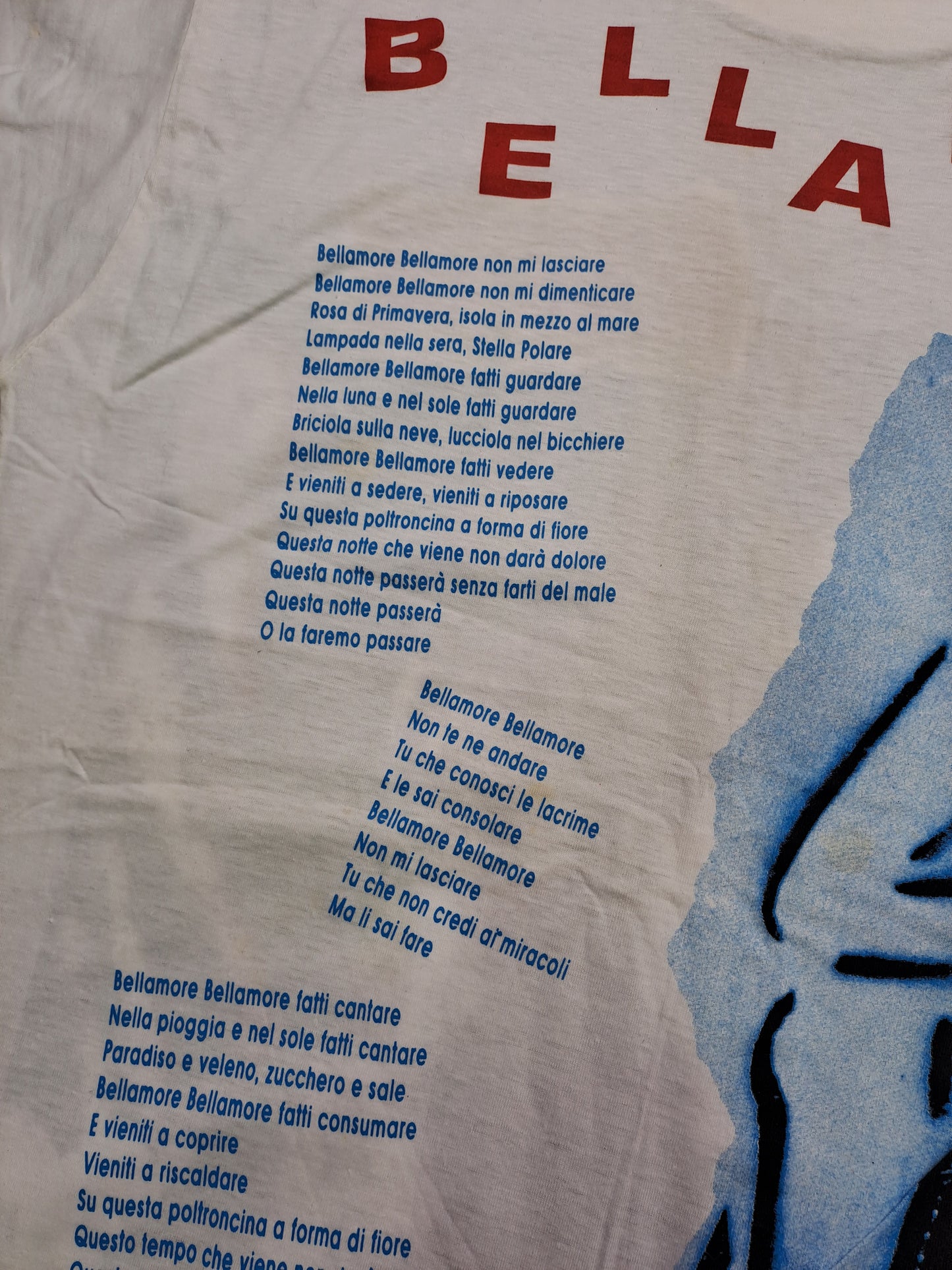 Camiseta T-shirt Francesco de Gregori Tour 92-93 Bellamore Vintage 90s