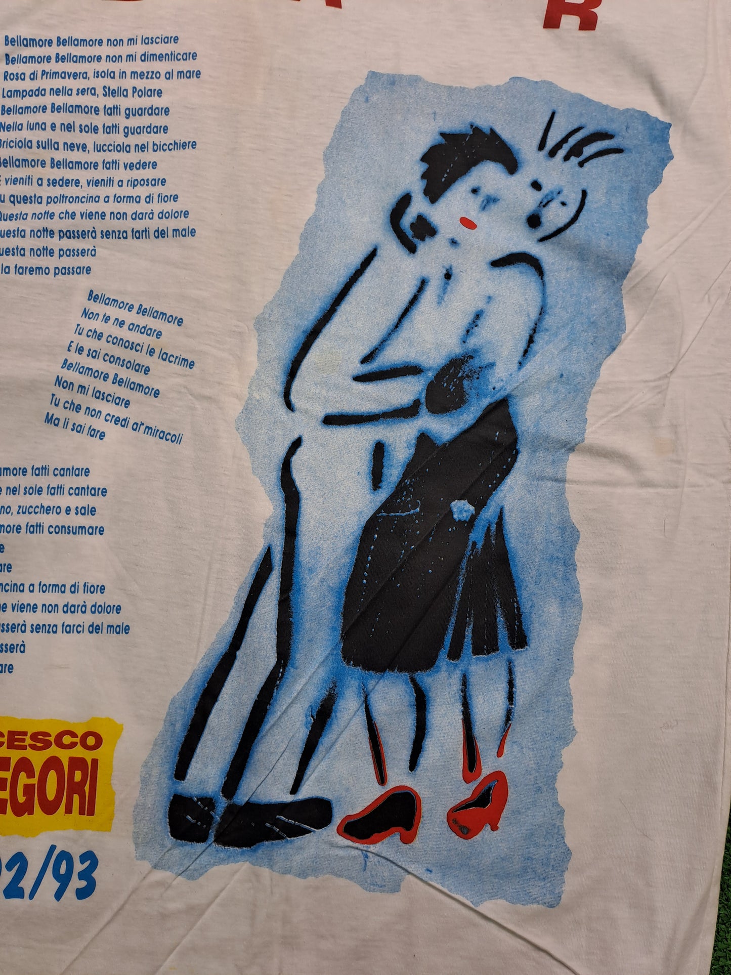 Camiseta T-shirt Francesco de Gregori Tour 92-93 Bellamore Vintage 90s