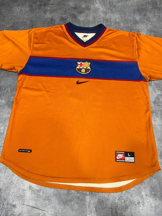 FC Barcelona 1998/99 Nike Away Shirt Kluivert #19 | Camiseta Barça Naranja Vintage 90s
