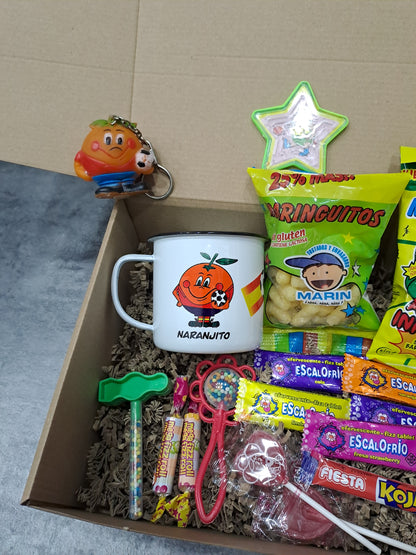 Lote Kit Nostalgia Taza Naranjito Mundial 82 España Chuches Snacks Vintage