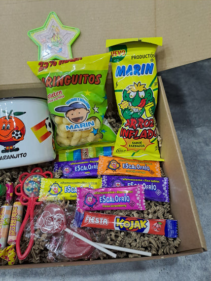 Lote Kit Nostalgia Taza Naranjito Mundial 82 España Chuches Snacks Vintage
