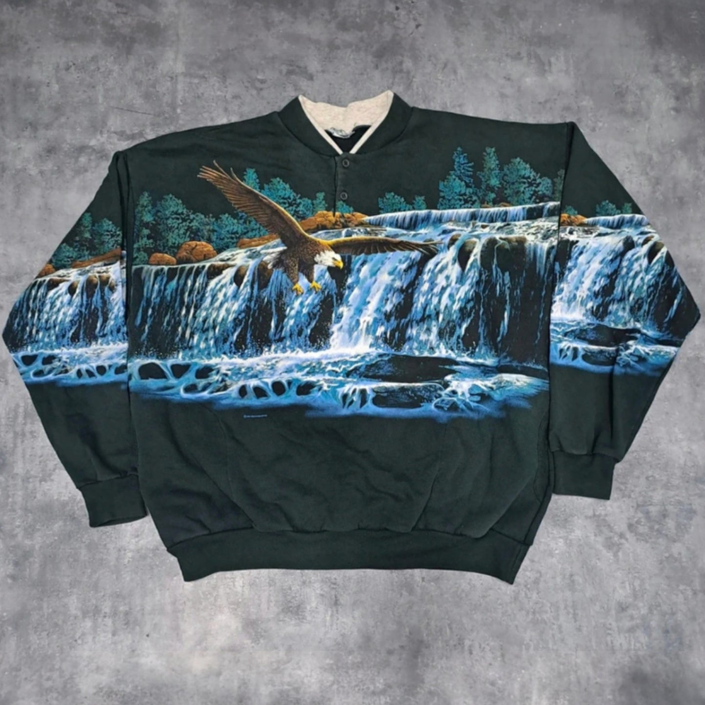 Sudadera Aguilas Eagles Sweatshirt Crewneck Vintage 80s 90s Over Print Size XL-L