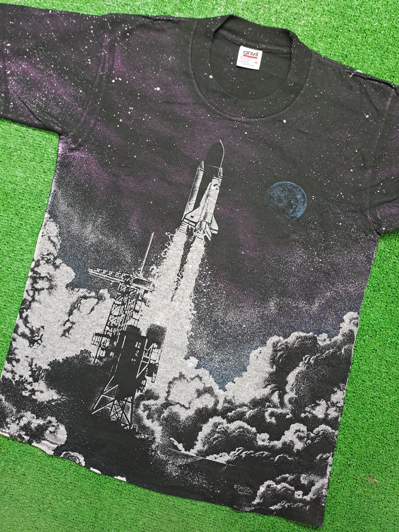 Camiseta T-shirt Anvil Nasa Overprint 1992 Vintage 90s