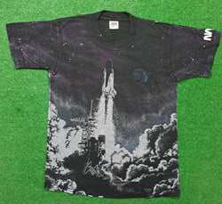 Camiseta T-shirt Anvil Nasa Overprint 1992 Vintage 90s