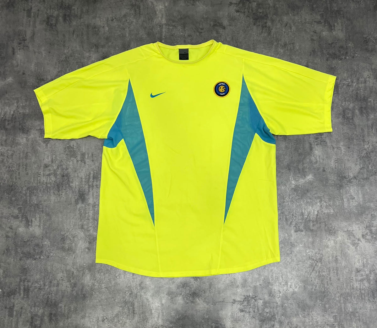Inter Milan Nike 2002-2004 Vintage Training Shirt Yellow | L