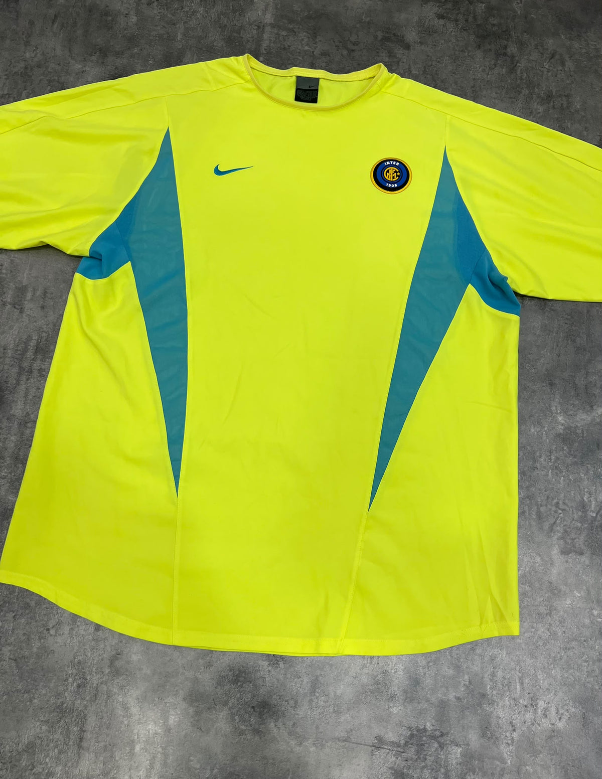 Inter Milan Nike 2002-2004 Vintage Training Shirt Yellow | L