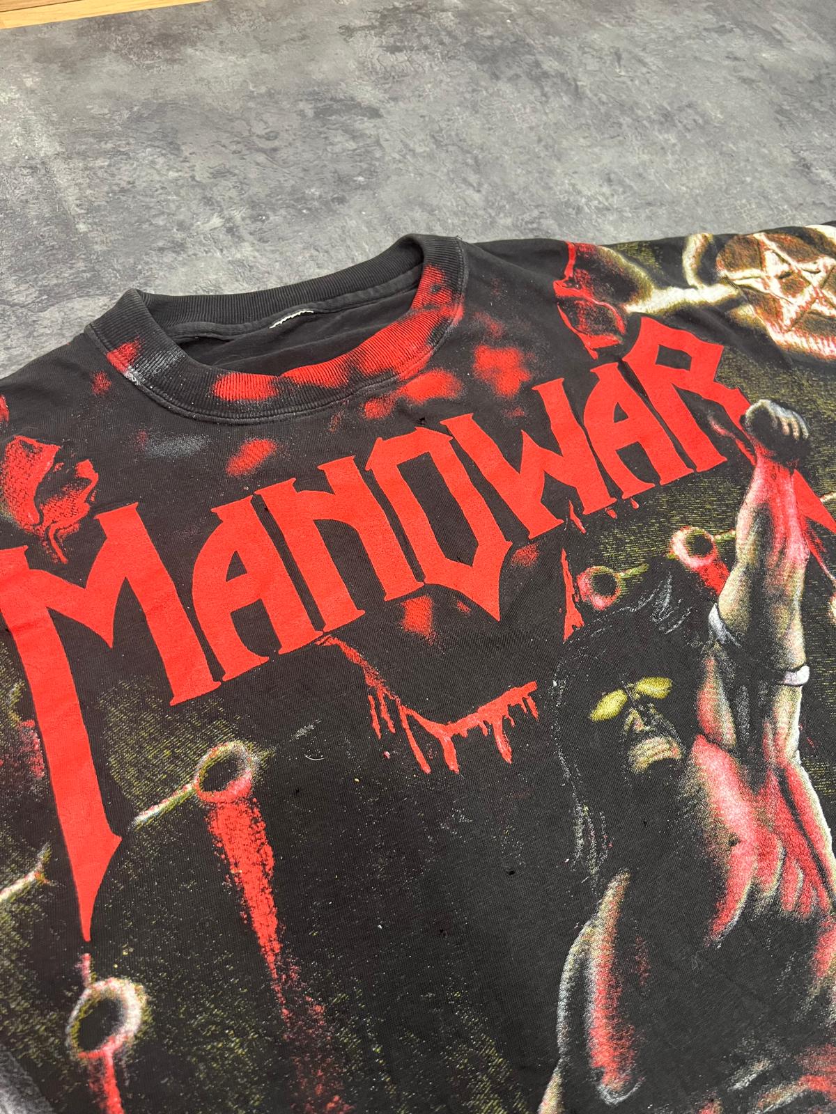 Camiseta Manowar All Over Print Vintage T-Shirt – Heavy Metal Graphic Tee