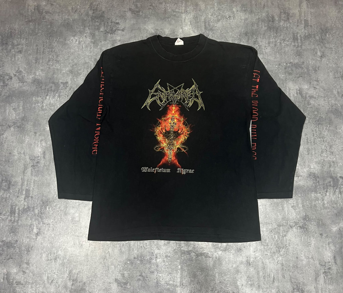Enthroned Maleficium Nigrae Vintage 2000 Promodoro Black Metal Long Sleeve