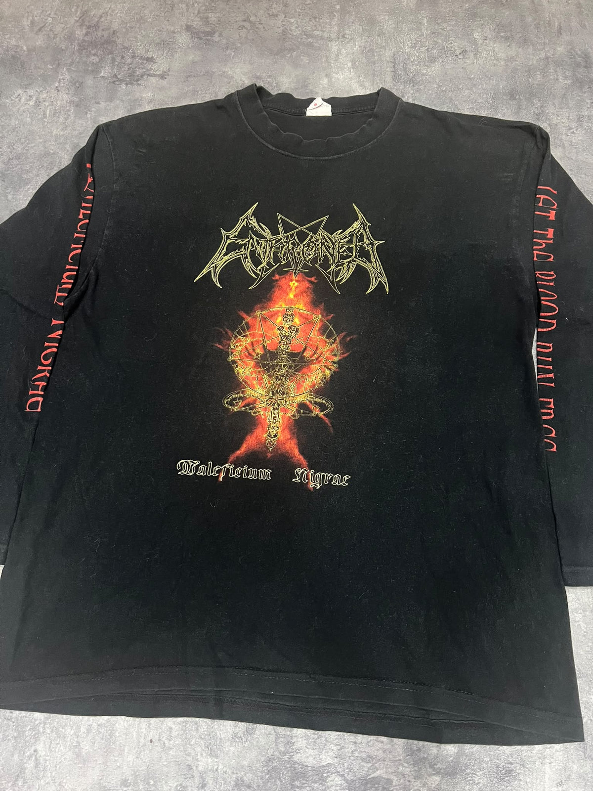 Enthroned Maleficium Nigrae Vintage 2000 Promodoro Black Metal Long Sleeve