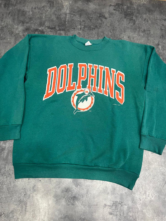 Vintage 90s Miami Dolphins NFL Sweatshirt – Tultex Made in USA XL