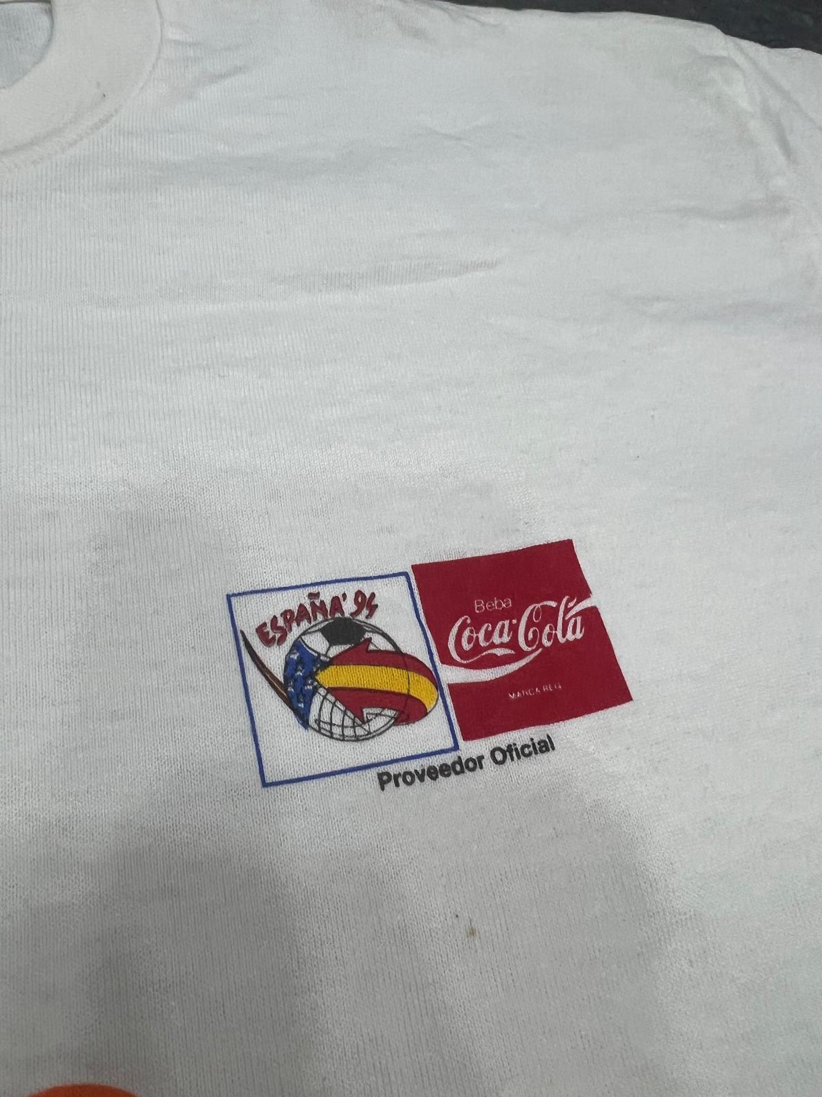 Spain USA 94 World Cup Vintage T-Shirt – Coca-Cola España 1994 – Screen Stars L