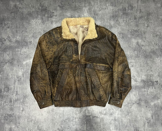 Vintage Air Force Leather Bomber Jacket – Chaqueta aviador piel vintage talla 52