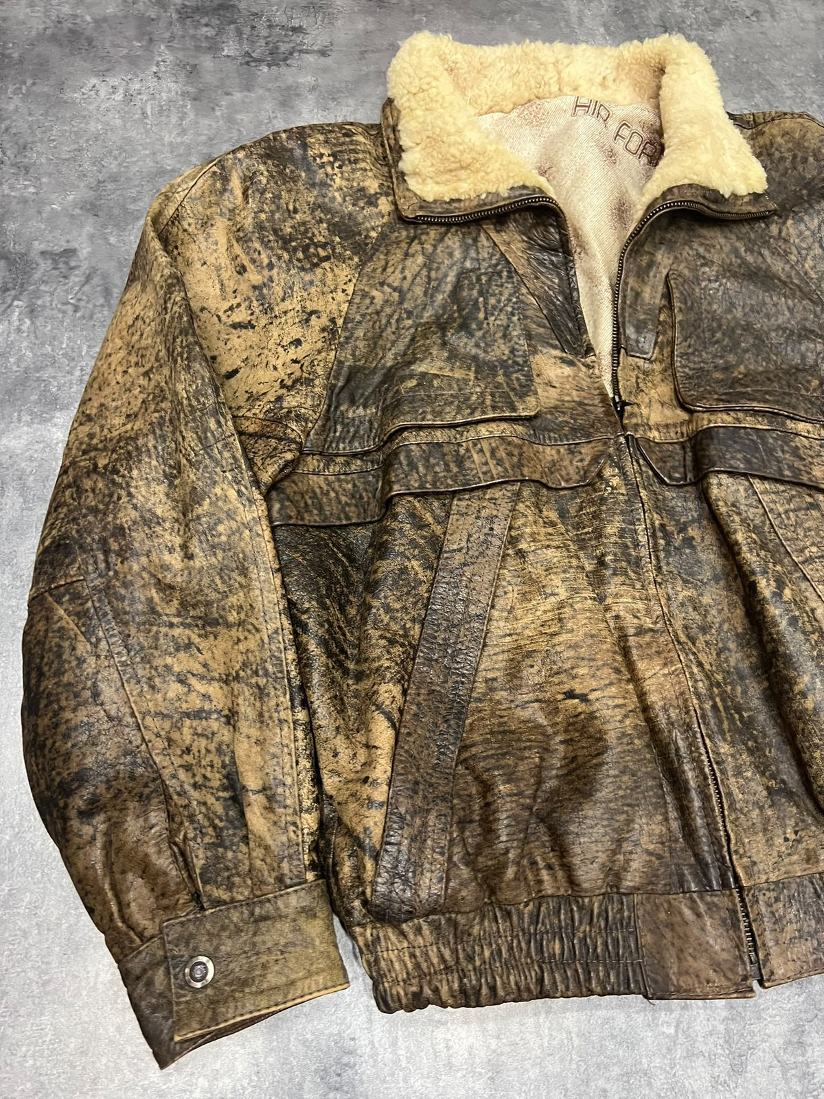 Vintage Air Force Leather Bomber Jacket – Chaqueta aviador piel vintage talla 52
