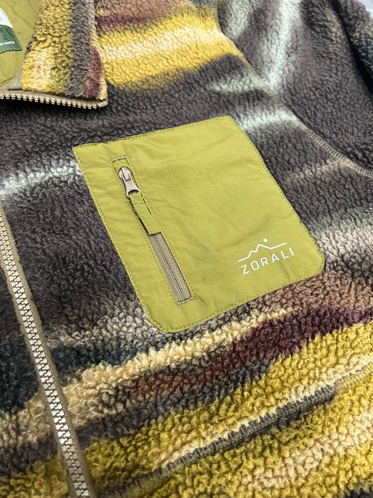 Zorali Cosy Camp Fleece – Retro Mountain Sherpa Jacket / Forro polar outdoor