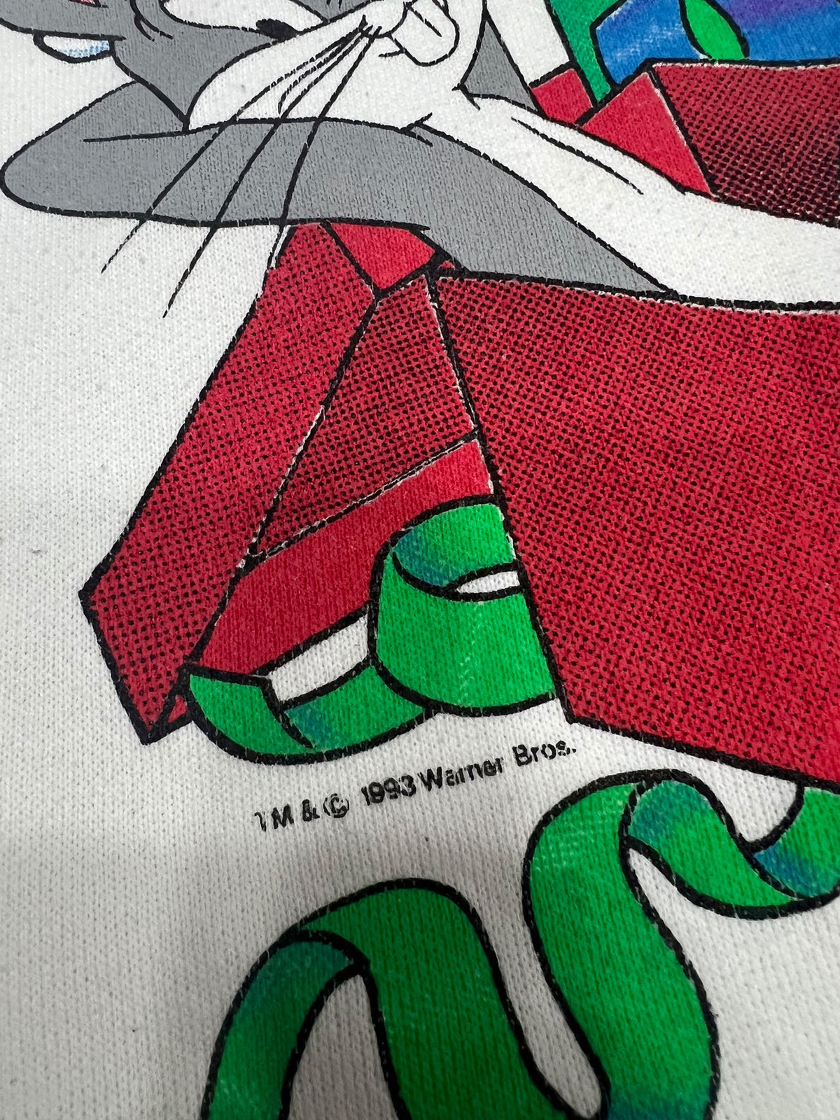 Looney Tunes Christmas 1993 Vintage Sweatshirt – Bugs Bunny Taz Daffy Made in USA