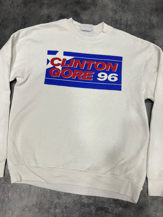 Clinton Gore 96 Vintage Lee USA Sweatshirt – Presidential Campaign 1996