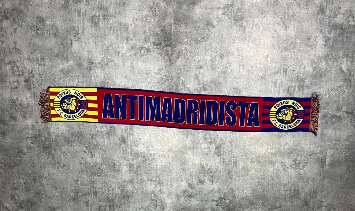 Bufanda vintage Boixos Nois FC Barcelona años 90 – Antimadridista Retro Football Scarf