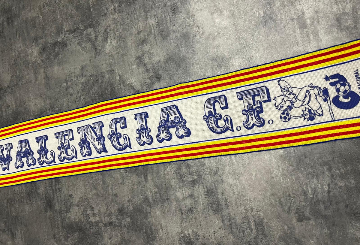Bufanda vintage Valencia CF años 80/90 – Serigrafiada Retro Football Scarf