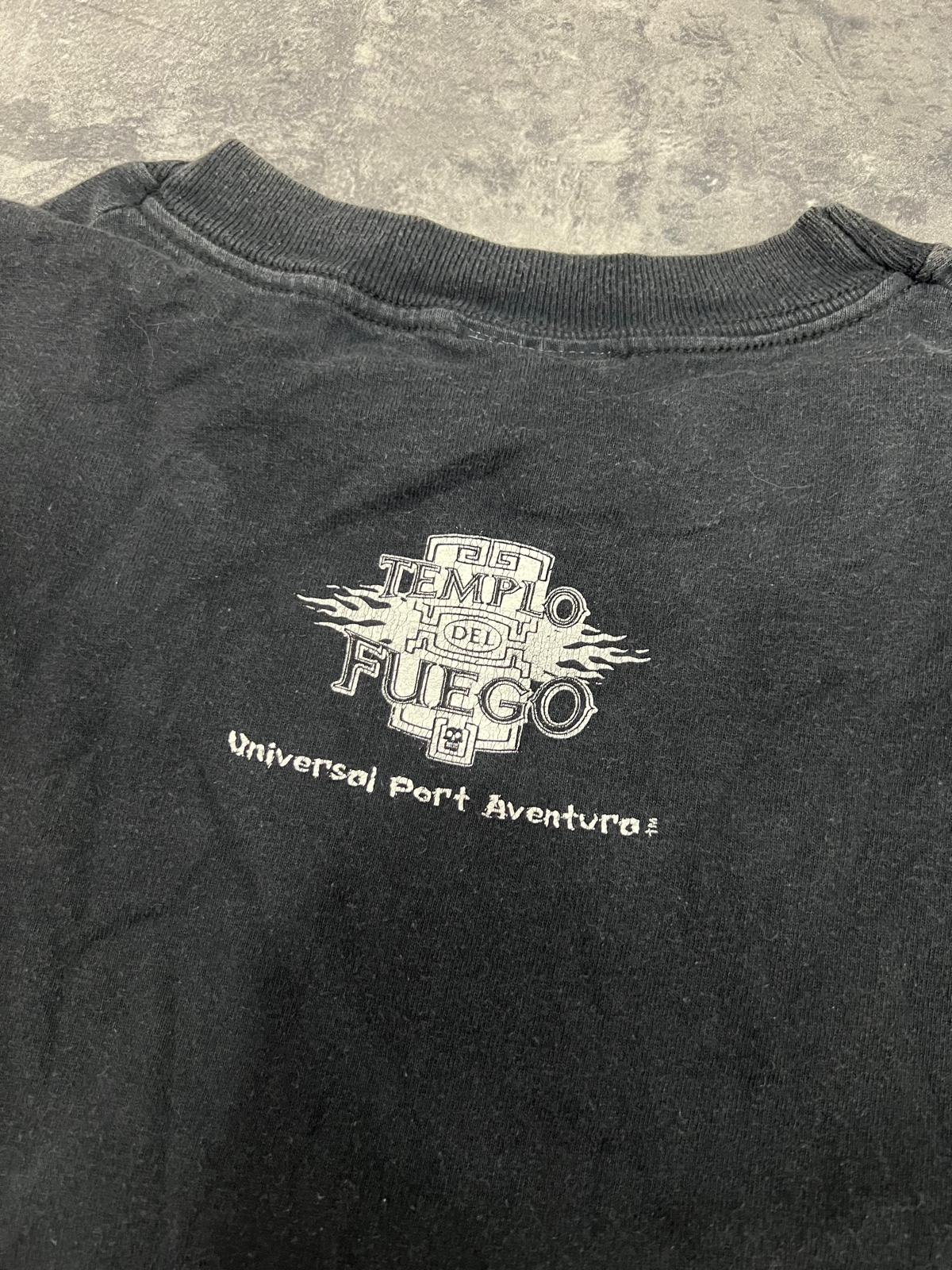 Camiseta vintage Universal Port Aventura Templo del Fuego Y2K – Skull All Over Print XL