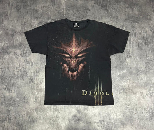 Diablo III Blizzard J!NX Vintage Gaming T-Shirt – Camiseta Videojuegos Dark Fantasy