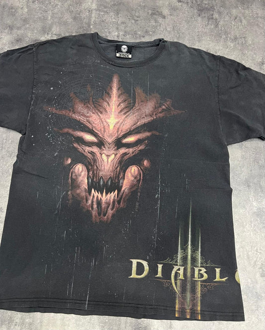 Diablo III Blizzard J!NX Vintage Gaming T-Shirt – Camiseta Videojuegos Dark Fantasy