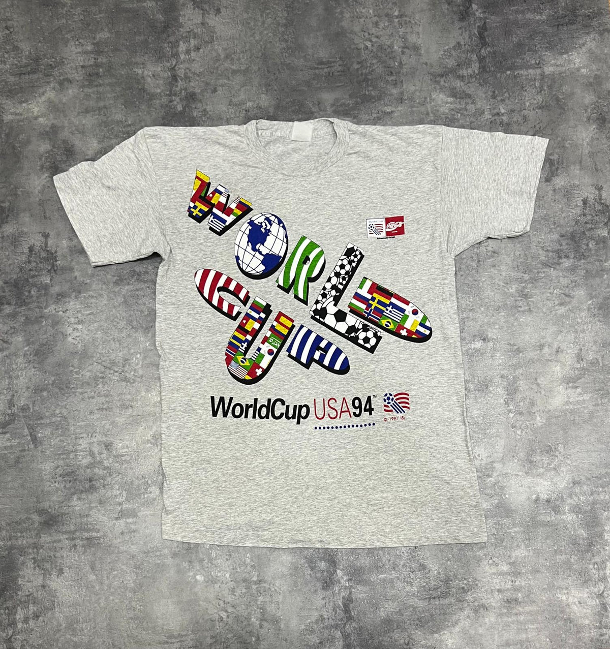 Camiseta vintage Mundial USA 94 Coca-Cola – World Cup 1994 Flags Graphic Tee