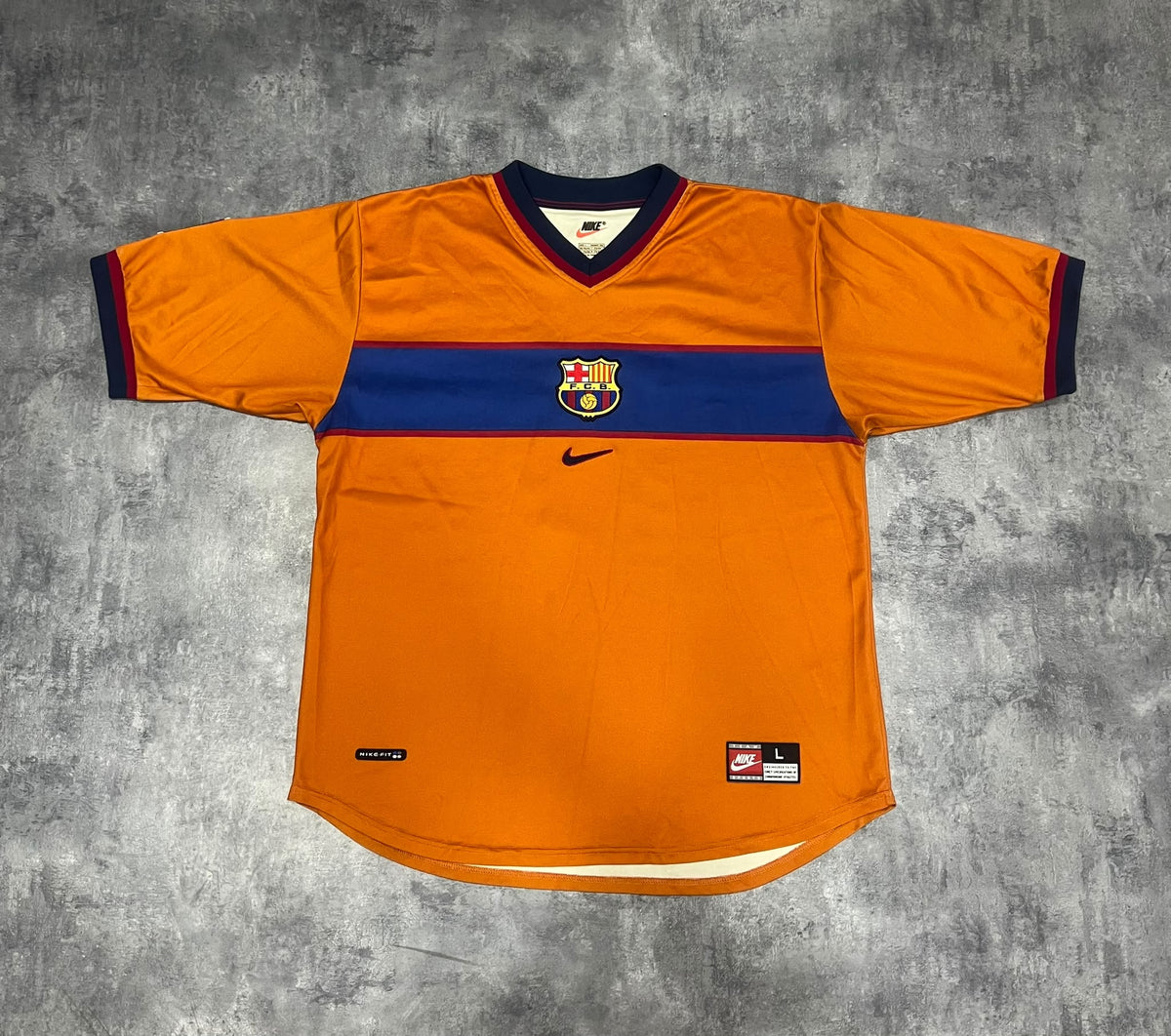 FC Barcelona 1998/99 Nike Away Shirt Kluivert #19 | Camiseta Barça Naranja Vintage 90s