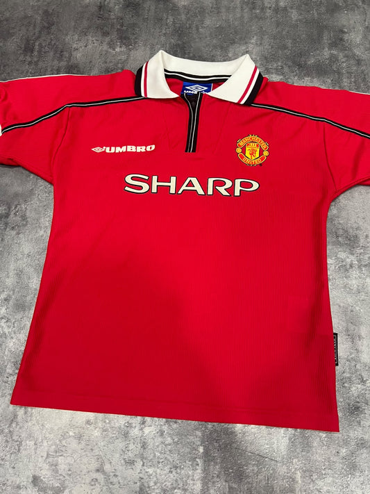 Manchester United 1998-2000 Umbro Sharp Vintage Football Shirt Kids | Camiseta fútbol retro infantil 90s